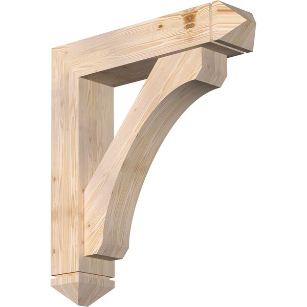 Ekena Millwork Legacy Arts and Crafts Smooth Bracket w/ Offset Brace, Douglas Fir, 7 1/2"W x 34"D x 38"H BKT0806X34X38LEC03SDF - main